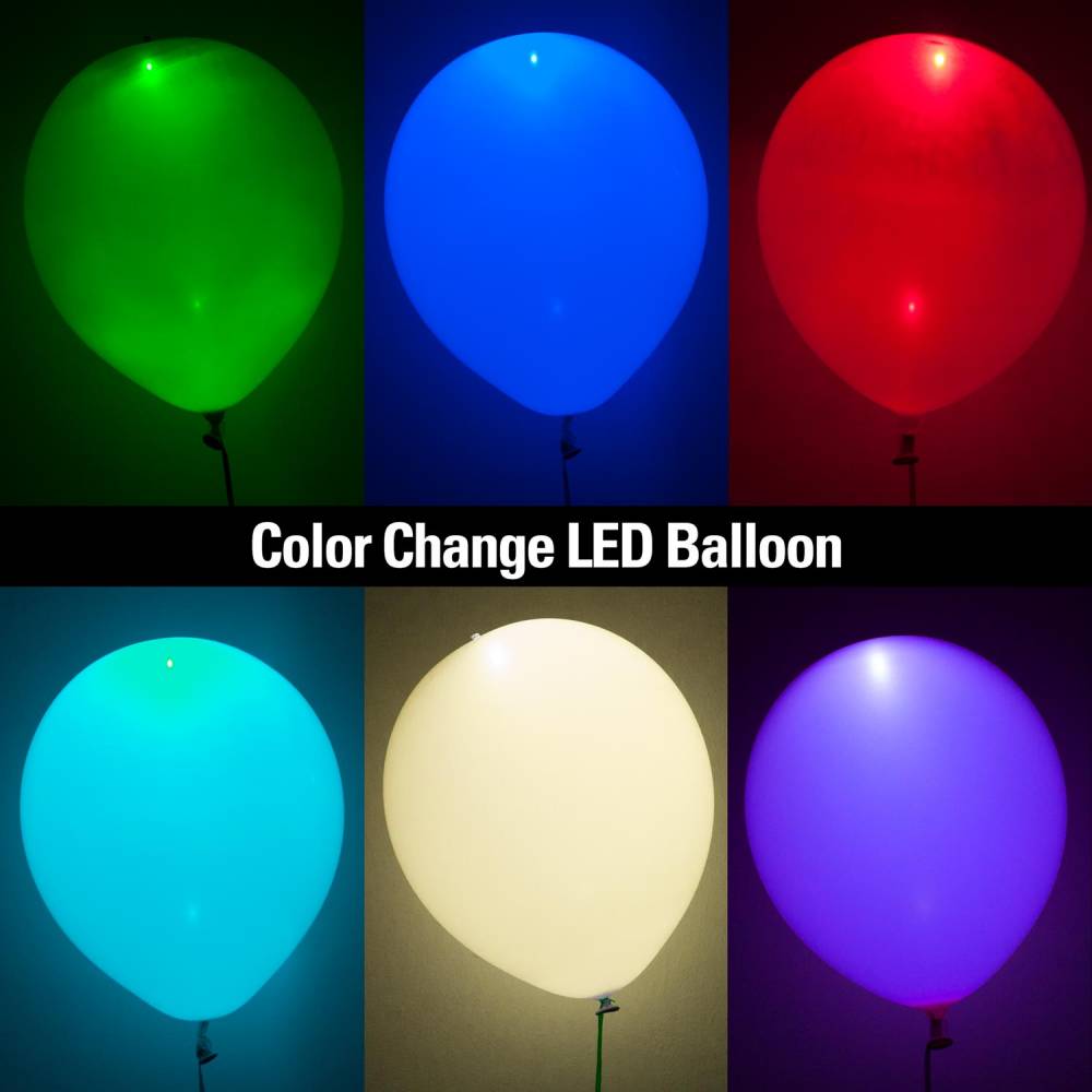 Green Colour Changing LED balloons pack of 5 green light up flashing balloons